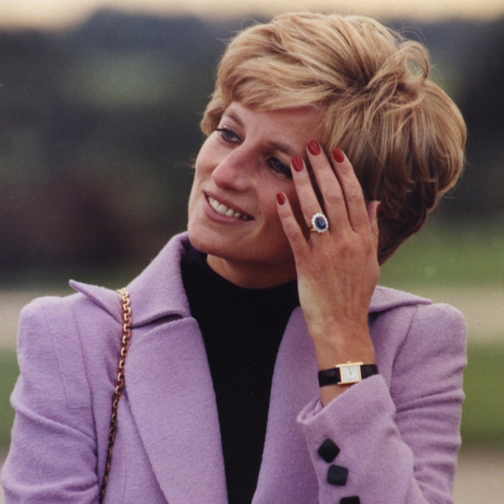Princess Diana wearing Cartier's Tank watch