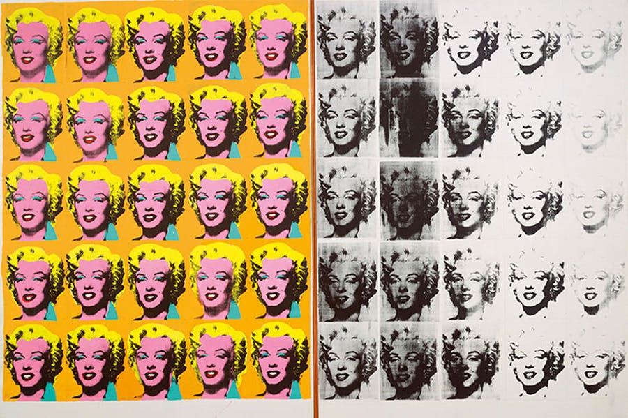 Multiple images of Marilyn Monroe in a grid