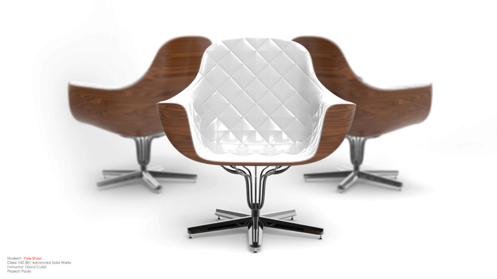 Set of brown and white chairs