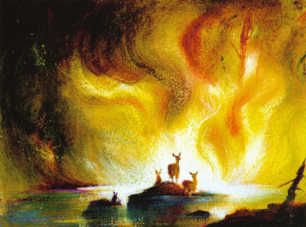 Bambi Concept Art by Tyrus Wong