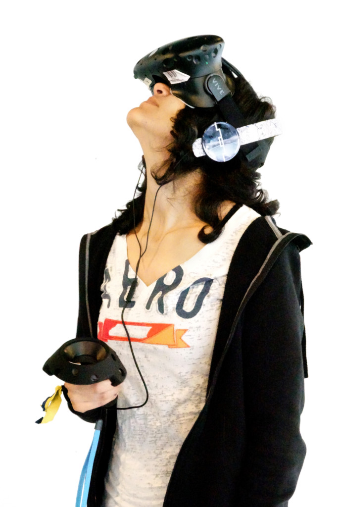 Game Development: Student Wearing VR Headset